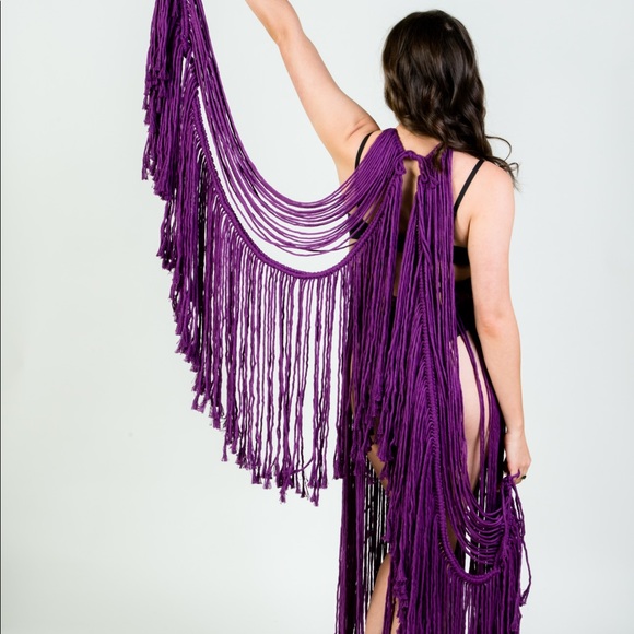 Handmade Macrame Crochet Dress Wings Festival Wear - Picture 9 of 16